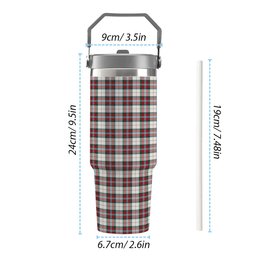 ScotsTee Shop Scottish MacLean Dress Modern Tartan Flip Straw Tumbler 20oz 30oz
