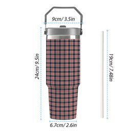ScotsTee Shop Scottish Robertson Dress #2 Modern Tartan Flip Straw Tumbler 20oz 30oz