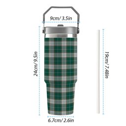 ScotsTee Shop Scottish Kelso Modern Clan Tartan Flip Straw Tumbler 20oz 30oz