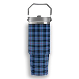 ScotsTee Shop Scottish MacKay Blue Tartan Flip Straw Tumbler 20oz 30oz