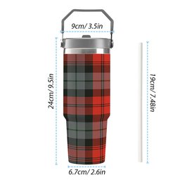 ScotsTee Shop Scottish MacLachlan Weathered Tartan Flip Straw Tumbler 20oz 30oz