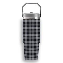 ScotsTee Shop Scottish Menzies Black Dress Tartan Flip Straw Tumbler 20oz 30oz
