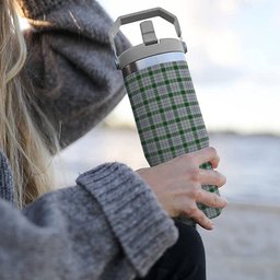 ScotsTee Shop Scottish Milne dress green Tartan Flip Straw Tumbler 20oz 30oz