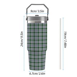 ScotsTee Shop Scottish Milne dress green Tartan Flip Straw Tumbler 20oz 30oz
