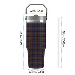 ScotsTee Shop Scottish MacDonald of Clanranald 2 Tartan Flip Straw Tumbler 20oz 30oz