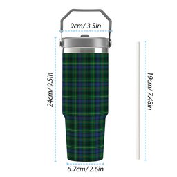 ScotsTee Shop Scottish Stewart Hunting Modern SC Tartan Flip Straw Tumbler 20oz 30oz