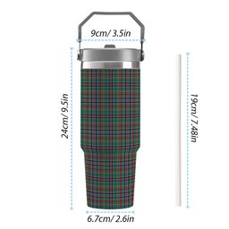 ScotsTee Shop Scottish Hunter Old Ancient Tartan Flip Straw Tumbler 20oz 30oz