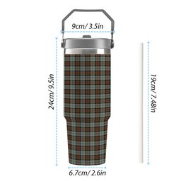 ScotsTee Shop Scottish McLeod of Harris Weathered Tartan Flip Straw Tumbler 20oz 30oz