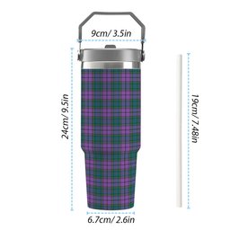 ScotsTee Shop Scottish Wardlaw Ancient Tartan Flip Straw Tumbler 20oz 30oz