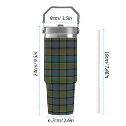 ScotsTee Shop Scottish McDonald of Clan Ranald Ancient Tartan Flip Straw Tumbler 20oz 30oz