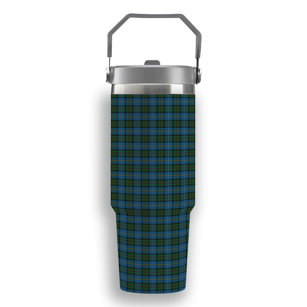 ScotsTee Shop Scottish MacLeod Green Tartan Flip Straw Tumbler 20oz 30oz