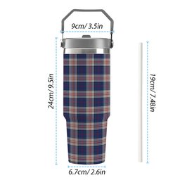 ScotsTee Shop Scottish Stewart of Appin Hunting Dress Tartan Flip Straw Tumbler 20oz 30oz