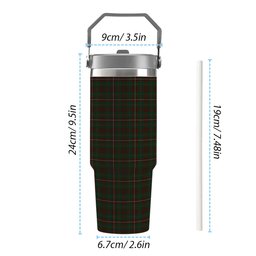 ScotsTee Shop Scottish MacKinnon Hunting 3 Tartan Flip Straw Tumbler 20oz 30oz