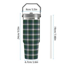 ScotsTee Shop Scottish McCallum Dress Ancient Tartan Flip Straw Tumbler 20oz 30oz