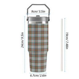 ScotsTee Shop Scottish MacBain Dress Ancient Tartan Flip Straw Tumbler 20oz 30oz