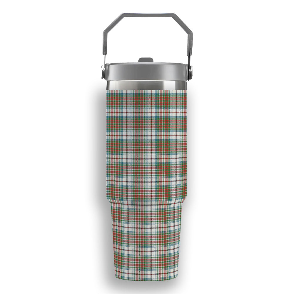 ScotsTee Shop Scottish MacBain Dress Ancient Tartan Flip Straw Tumbler 20oz 30oz