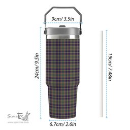 ScotsTee Shop Scottish Tailyour Weathered Tartan Flip Straw Tumbler 20oz 30oz