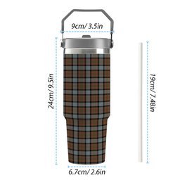 ScotsTee Shop Scottish MacLaren Weathered Tartan Flip Straw Tumbler 20oz 30oz
