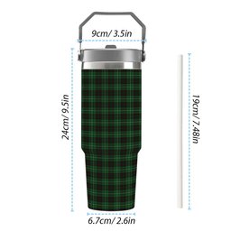 ScotsTee Shop Scottish MacAulay of Lewis Tartan Flip Straw Tumbler 20oz 30oz