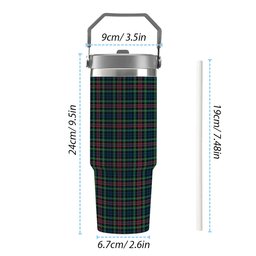 ScotsTee Shop Scottish Keith District Modern Tartan Flip Straw Tumbler 20oz 30oz