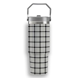 ScotsTee Shop Scottish McFarlane Black White Ancient Tartan Flip Straw Tumbler 20oz 30oz