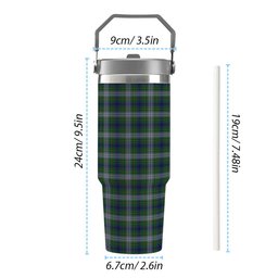 ScotsTee Shop Scottish Johnston Dress Dalgleish Tartan Flip Straw Tumbler 20oz 30oz