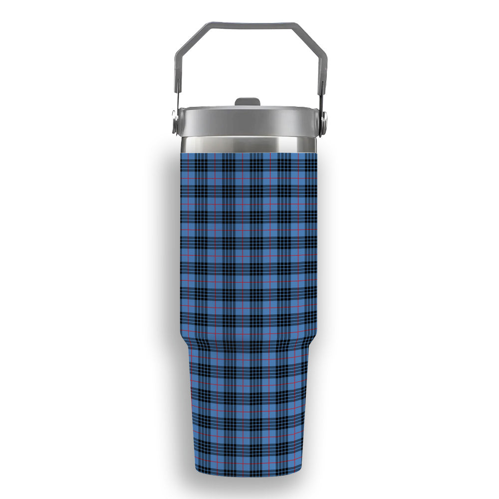 ScotsTee Shop Scottish McKay Blue Tartan Flip Straw Tumbler 20oz 30oz