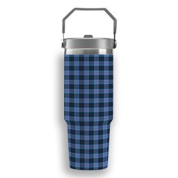 ScotsTee Shop Scottish McKay Blue Tartan Flip Straw Tumbler 20oz 30oz