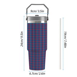 ScotsTee Shop Scottish Yale College, Wrexham Tartan Flip Straw Tumbler 20oz 30oz