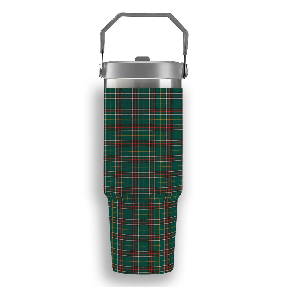 ScotsTee Shop Scottish Newfoundland Labrador Province Canada Modern Tartan Flip Straw Tumbler 20oz 30oz