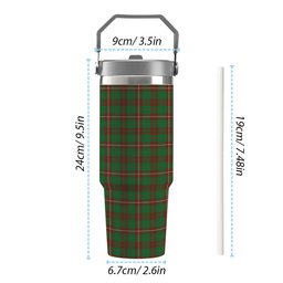 ScotsTee Shop Scottish MacKinnon Hunting Modern Tartan Flip Straw Tumbler 20oz 30oz