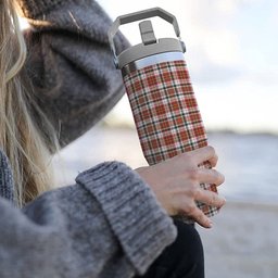 ScotsTee Shop Scottish MacAlister Dress Modern Tartan Flip Straw Tumbler 20oz 30oz