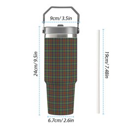 ScotsTee Shop Scottish Shaw Green Modern Tartan Flip Straw Tumbler 20oz 30oz