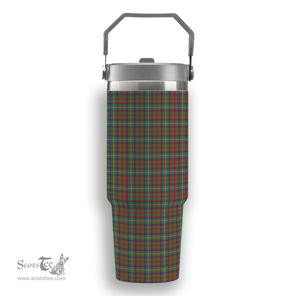 ScotsTee Shop Scottish Shaw Green Modern Tartan Flip Straw Tumbler 20oz 30oz