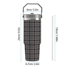 ScotsTee Shop Scottish Thompson Grey Dress Tartan Flip Straw Tumbler 20oz 30oz