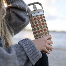 ScotsTee Shop Scottish MacAlister Dress Ancient Tartan Flip Straw Tumbler 20oz 30oz