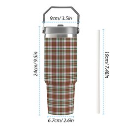 ScotsTee Shop Scottish MacAlister Dress Ancient Tartan Flip Straw Tumbler 20oz 30oz