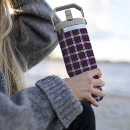 ScotsTee Shop Scottish MacDonald Dress Modern SC Tartan Flip Straw Tumbler 20oz 30oz