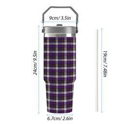 ScotsTee Shop Scottish MacDonald Dress Modern SC Tartan Flip Straw Tumbler 20oz 30oz