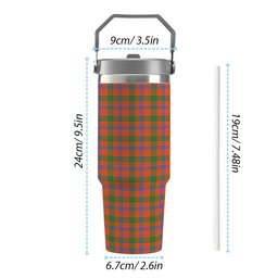 ScotsTee Shop Scottish Ross Ancient Tartan Flip Straw Tumbler 20oz 30oz