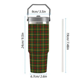 ScotsTee Shop Scottish McMillan Society of Glasgow Tartan Flip Straw Tumbler 20oz 30oz