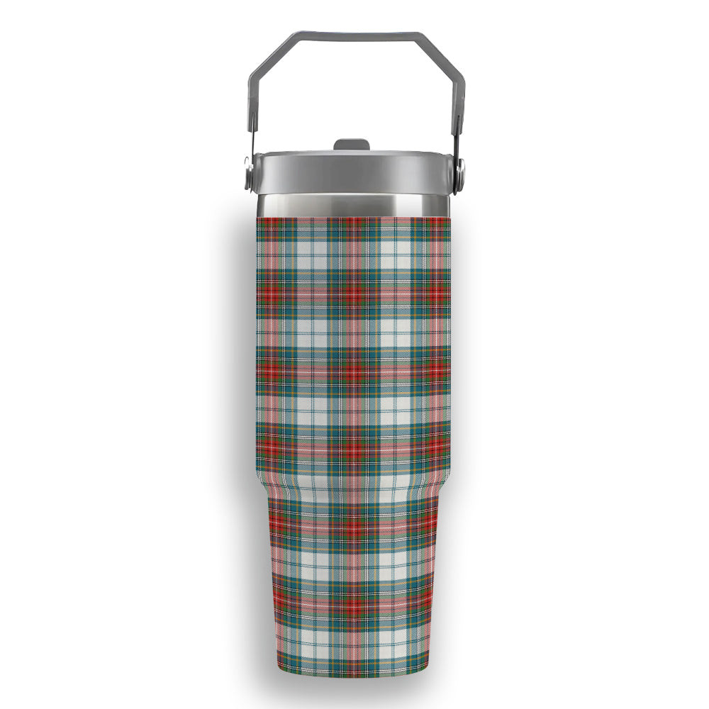 ScotsTee Shop Scottish McBeth Dress  Ancient Tartan Flip Straw Tumbler 20oz 30oz