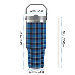 ScotsTee Shop Scottish Strathclyde Tartan Flip Straw Tumbler 20oz 30oz