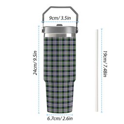 ScotsTee Shop Scottish McNaughton Dress Tartan Flip Straw Tumbler 20oz 30oz
