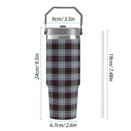 ScotsTee Shop Scottish MacDonald Dress Ancient Tartan Flip Straw Tumbler 20oz 30oz