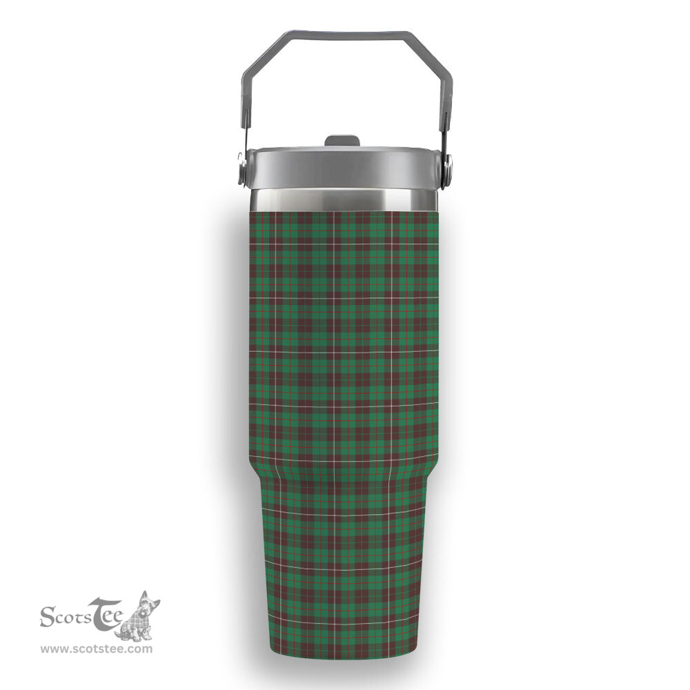 ScotsTee Shop Scottish McKinnon Hunting Ancient Tartan Flip Straw Tumbler 20oz 30oz
