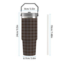 ScotsTee Shop Scottish Thomson special grey Tartan Flip Straw Tumbler 20oz 30oz