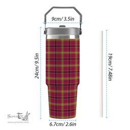 ScotsTee Shop Scottish O'Meehan Tartan Flip Straw Tumbler 20oz 30oz