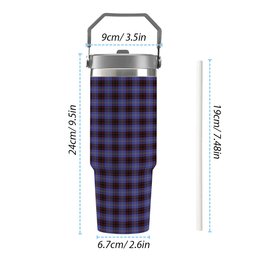ScotsTee Shop Scottish Rutherford Tartan Flip Straw Tumbler 20oz 30oz