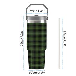 ScotsTee Shop Scottish MacIver Hunting Tartan Flip Straw Tumbler 20oz 30oz